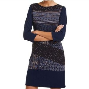 Desigual Rina Blue Geometric 3/4 Sleeve Dress